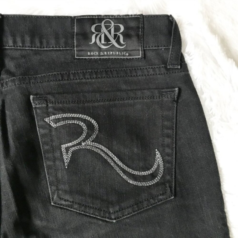 Rock & Republic Black/Dark Grey Jeans Size 27